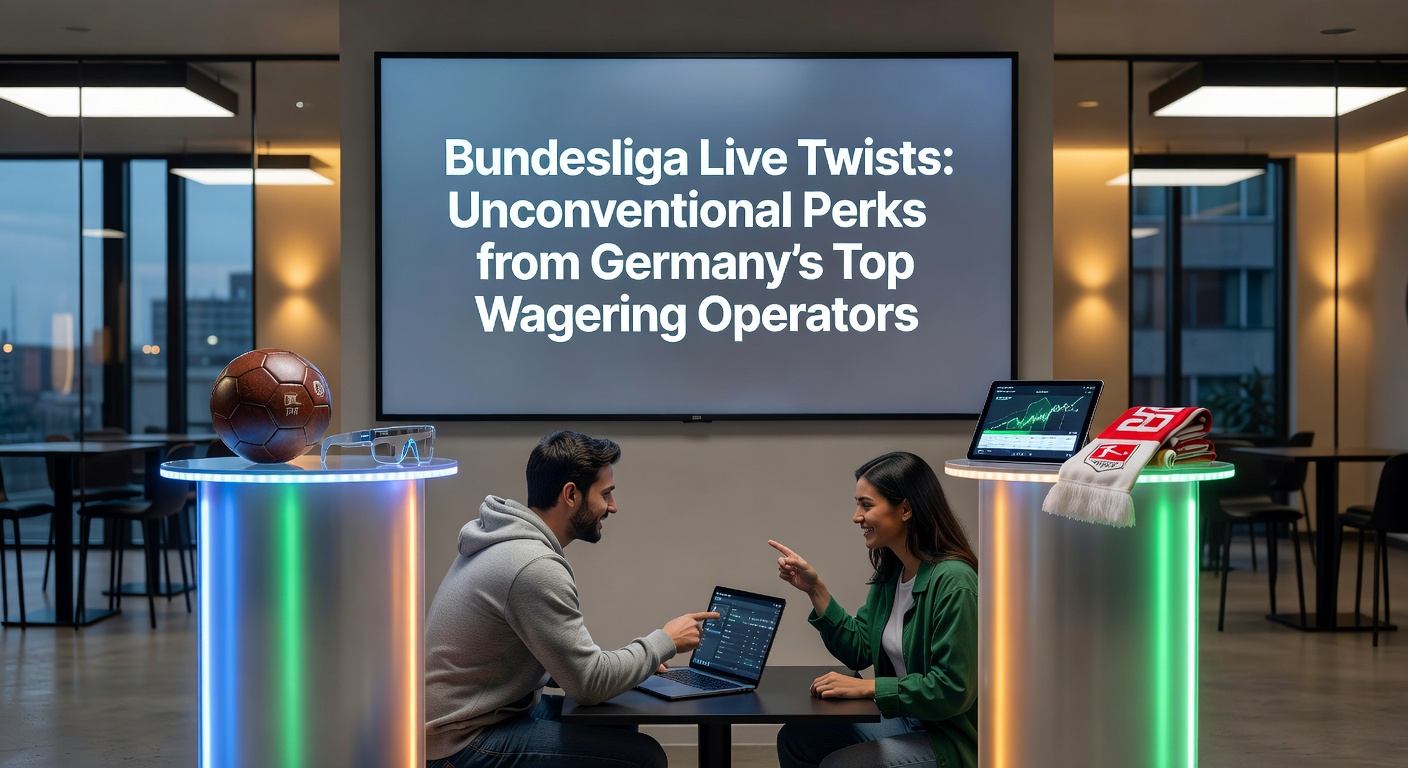 VR-Brille mit Bundesliga-Livewette-Overlay, das unkonventionelle Perks wie virtuelle Events zeigt
